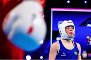 13 March 2025; Lisa O’Rourke of Ireland in action against Saida Lahmidi of Morocco in their Elite Women 66-70kg light middle quarter-final bout during the 2025 IBA Women's World Boxing Championships quarter-finals at the Cair Sports Center in Niš, Serbia. Photo by Nikola Krstic/Sportsfile