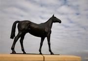 14 March 2025: A statue of Arkle is seen prior to racing on day four of the Cheltenham Racing Festival at Prestbury Park in Cheltenham, England. Photo by Harry Murphy/Sportsfile