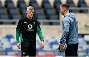 14 March 2025; Interim head coach Simon Easterby, left, and Assistant coach Jonathan Sexton during an Ireland rugby captain's run at the Stadio Olimpico in Rome, Italy. Photo by Ramsey Cardy/Sportsfile