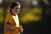 14 March 2025; Aoife Cullen of DCU DÉ after her side's victory in the 2025 Ladies AIG HEC O'Connor Cup semi-final match between DCU Dóchas Éireann and UU Belfast at Queen's Sport, Queens University, Belfast. Photo by Shauna Clinton/Sportsfile