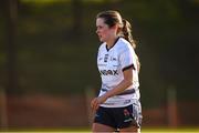 14 March 2025; Lauren Garland of UU Belfast dejected after her side's defeat in the 2025 Ladies AIG HEC O'Connor Cup semi-final match between DCU Dóchas Éireann and UU Belfast at Queen's Sport, Queens University, Belfast. Photo by Shauna Clinton/Sportsfile