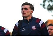 14 March 2025; Cian Byrne of Galway United before the SSE Airtricity Men's Premier Division match between Galway United and Waterford at Eamonn Deacy Park in Galway. Photo by Tyler Miller/Sportsfile
