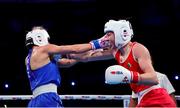 14 March 2025; Lisa O’Rourke of Ireland, right, in action against Natalya Bogdanova of Kazakhstan in their Elite Women 66-70kg light middleweight semi-final bout during the 2025 IBA Women's World Boxing Championships quarter-finals at the Cair Sports Center in Niš, Serbia. Photo by Nikola Krstic/Sportsfile