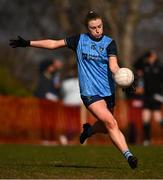 14 March 2025; Ella Parke of UCD during the 2025 Ladies HEC Giles Cup semi-final match between UCD and DCU Dóchas Éireann 2 at Queen's Sport in Belfast. Photo by Ben McShane/Sportsfile