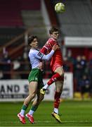 14 March 2025; Sean Gannon of Shelbourne in action against Benny Couto of Cork City during the SSE Airtricity Men's Premier Division match between Shelbourne and Cork City at Tolka Park in Dublin. Photo by Sam Barnes/Sportsfile