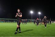 14 March 2025; Eoin Kenny of Dundalk celebrates after his side's victory in the SSE Airtricity Men's First Division match between Bray Wanderers and Dundalk at Carlisle Grounds in Bray, Wicklow. Photo by Thomas Flinkow/Sportsfile