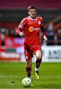 14 March 2025; Sean Gannon of Shelbourne during the SSE Airtricity Men's Premier Division match between Shelbourne and Cork City at Tolka Park in Dublin. Photo by Sam Barnes/Sportsfile