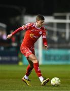 14 March 2025; Sean Gannon of Shelbourne during the SSE Airtricity Men's Premier Division match between Shelbourne and Cork City at Tolka Park in Dublin. Photo by Sam Barnes/Sportsfile