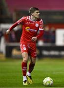 14 March 2025; Sean Gannon of Shelbourne during the SSE Airtricity Men's Premier Division match between Shelbourne and Cork City at Tolka Park in Dublin. Photo by Sam Barnes/Sportsfile