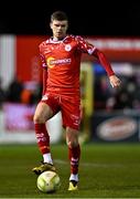 14 March 2025; Sean Gannon of Shelbourne during the SSE Airtricity Men's Premier Division match between Shelbourne and Cork City at Tolka Park in Dublin. Photo by Sam Barnes/Sportsfile