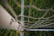14 March 2025; A detailed view of the goal line marking and goalpost and netting before the SSE Airtricity Men's Premier Division match between St Patrick's Athletic and Bohemians at Richmond Park in Dublin. Photo by Stephen McCarthy/Sportsfile