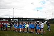 15 March 2025; UCD players react after their defeat in the 2025 Ladies AIG Giles Cup final match between MIC Limerick and UCD at Queen's Sport, Queens University, Belfast. Photo by Ben McShane/Sportsfile