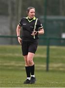 15 March 2025; Referee Sinead McHugh during the 2025 Ladies AIG Lynch final match between MTU Cork and UCD at Queen's Sport, Queens University, Belfast. Photo by Ben McShane/Sportsfile