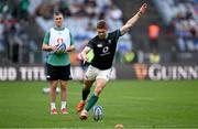 15 March 2025; Jack Crowley of Ireland warms-up as Ireland assistant coach Jonathan Sexton watches on before the Guinness Six Nations Rugby Championship match between Italy and Ireland at the Stadio Olimpico in Rome, Italy. Photo by Seb Daly/Sportsfile