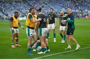 15 March 2025; Ireland interim head coach Simon Easterby issues instructions as Ireland players warm-up during the Guinness Six Nations Rugby Championship match between Italy and Ireland at the Stadio Olimpico in Rome, Italy. Photo by Ramsey Cardy/Sportsfile
