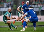 15 March 2025; Jamison Gibson-Park of Ireland in action against Dino Lamb of Italy during the Guinness Six Nations Rugby Championship match between Italy and Ireland at the Stadio Olimpico in Rome, Italy. Photo by Seb Daly/Sportsfile