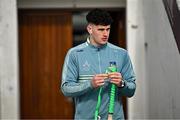 15 March 2025; Colin Coughlan of Limerick regrips his hurley before the Allianz Hurling League Division 1A match between Kilkenny and Limerick at UPMC Nowlan Park in Kilkenny. Photo by Sam Barnes/Sportsfile