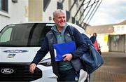 15 March 2025; Limerick manager John Kiely arrives before the Allianz Hurling League Division 1A match between Kilkenny and Limerick at UPMC Nowlan Park in Kilkenny. Photo by Sam Barnes/Sportsfile
