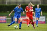 15 March 2025; Sophie Slattery of Waterford in action against Kate Mooney of Shelbourne during the SSE Airtricity Women's Premier Division match between Waterford and Shelbourne at the Regional Sports Centre in Waterford. Photo by Matt Browne/Sportsfile