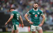 15 March 2025; Robbie Henshaw of Ireland, right, during the Guinness Six Nations Rugby Championship match between Italy and Ireland at the Stadio Olimpico in Rome, Italy. Photo by Seb Daly/Sportsfile
