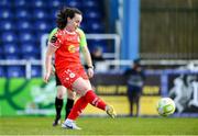 15 March 2025; Roma McLaughlin of Shelbourne scores from a penalty during the SSE Airtricity Women's Premier Division match between Waterford and Shelbourne at the Regional Sports Centre in Waterford. Photo by Matt Browne/Sportsfile