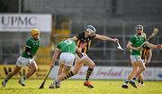 15 March 2025; TJ Reid of Kilkenny in action against Cian Lynch of Limerick during the Allianz Hurling League Division 1A match between Kilkenny and Limerick at UPMC Nowlan Park in Kilkenny. Photo by Sam Barnes/Sportsfile
