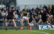 15 March 2025; Joe O'Connor of Kerry in action against Connaire Mackin and Greg McCabe of Armagh during the Allianz Football League Division 1 match between Kerry and Armagh at Austin Stack Park in Tralee, Kerry. Photo by Brendan Moran/Sportsfile