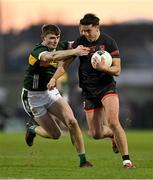 15 March 2025; Stefan Campbell of Armagh is tackled by Diarmuid O'Connor of Kerry during the Allianz Football League Division 1 match between Kerry and Armagh at Austin Stack Park in Tralee, Kerry. Photo by Brendan Moran/Sportsfile