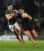 15 March 2025; Stefan Campbell of Armagh in action against Joe O'Connor of Kerry during the Allianz Football League Division 1 match between Kerry and Armagh at Austin Stack Park in Tralee, Kerry. Photo by Brendan Moran/Sportsfile