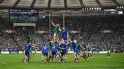 15 March 2025; Tadhg Beirne of Ireland takes possession in a lineout during the Guinness Six Nations Rugby Championship match between Italy and Ireland at the Stadio Olimpico in Rome, Italy. Photo by Seb Daly/Sportsfile