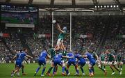 15 March 2025; Tadhg Beirne of Ireland takes possession in a lineout during the Guinness Six Nations Rugby Championship match between Italy and Ireland at the Stadio Olimpico in Rome, Italy. Photo by Seb Daly/Sportsfile