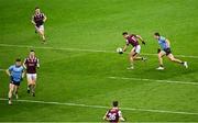 15 March 2025; Cillian McDaid of Galway in action against James Madden of Dublin during the Allianz Football League Division 1 match between Dublin and Galway at Croke Park in Dublin. Photo by Piaras Ó Mídheach/Sportsfile