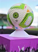 15 March 2025; A general view of the match ball before the SSE Airtricity Women's Premier Division match between Shamrock Rovers and Athlone Town at Tallaght Stadium in Dublin. Photo by Stephen Marken/Sportsfile