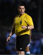 14 March 2025; Referee David Dunne during the SSE Airtricity Men's Premier Division match between Drogheda United and Shamrock Rovers at Sullivan & Lambe Park in Drogheda, Louth. Photo by Ben McShane/Sportsfile