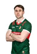 27 March 2024; Patrick Durcan poses for a portrait during a Mayo football squad portrait session at Connacht GAA Centre of Excellence in Bekan, Mayo. Photo by Piaras Ó Mídheach/Sportsfile