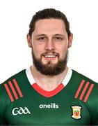 27 March 2024; Pádraig O'Hora poses for a portrait during a Mayo football squad portrait session at Connacht GAA Centre of Excellence in Bekan, Mayo. Photo by Piaras Ó Mídheach/Sportsfile