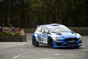 16 March 2025; Neil Roskell and Rob Fagg compete in their Ford Fiesta Rally2 during stage 13 Ardfield on day three of The Clonakilty Park Hotel West Cork Rally in Clonakilty, Cork. Photo by Philip Fitzpatrick/Sportsfile