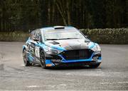 16 March 2025; Cathan McCourt and Barry McNulty compete in their Hyundai i20 N Rally2 during Stage 13 Ardfield on day three of The Clonakilty Park Hotel West Cork Rally in Clonakilty, Cork. Photo by Philip Fitzpatrick/Sportsfile