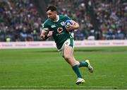 15 March 2025; Hugo Keenan of Ireland during the Guinness Six Nations Rugby Championship match between Italy and Ireland at the Stadio Olimpico in Rome, Italy. Photo by Seb Daly/Sportsfile