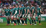 15 March 2025; Ireland players, from left, Andrew Porter Jamison Gibson-Park, Tadhg Furlong, Joe McCarthy, Peter O’Mahony, Tadhg Beirne, Caelan Doris, Jack Conan and Jack Crowley during the Guinness Six Nations Rugby Championship match between Italy and Ireland at the Stadio Olimpico in Rome, Italy. Photo by Seb Daly/Sportsfile