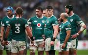 15 March 2025; Dan Sheehan of Ireland, centre, with teammates, from left, Tadhg Beirne, Finlay Bealham, 3, Jack Conan, Jamison Gibson-Park, and James Ryan during the Guinness Six Nations Rugby Championship match between Italy and Ireland at the Stadio Olimpico in Rome, Italy. Photo by Seb Daly/Sportsfile