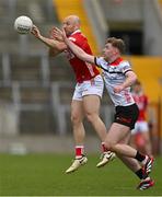 16 March 2025; Brian O’Driscoll of Cork in action against Peter Lynch of Louth during the Allianz Football League Division 2 match between Cork and Louth at SuperValu Páirc Uí Chaoimh in Cork. Photo by Brendan Moran/Sportsfile
