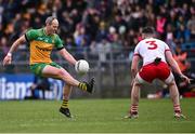 16 March 2025; Michael Murphy of Donegal in action against Peter Teague of Tyrone, 3, during the Allianz Football League Division 1 match between Donegal and Tyrone at O’Donnell Park in Letterkenny, Donegal. Photo by Piaras Ó Mídheach/Sportsfile