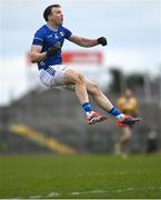 16 March 2025; Gearoid McKiernan of Cavan watches his kick go over the bar for a point during the Allianz Football League Division 2 match between Roscommon and Cavan at King & Moffatt Dr Hyde Park in Roscommon. Photo by Tom Beary/Sportsfile