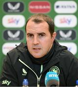 17 March 2025; Assistant head coach John O'Shea during a Republic of Ireland media conference at the FAI Headquarters in Abbotstown, Dublin. Photo by Stephen McCarthy/Sportsfile