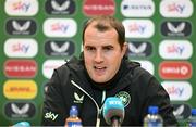 17 March 2025; Assistant head coach John O'Shea during a Republic of Ireland media conference at the FAI Headquarters in Abbotstown, Dublin. Photo by Stephen McCarthy/Sportsfile