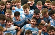 17 March 2025; Blackrock College players celebrate after thier side's victory in the Bank of Ireland Leinster Rugby Boys Schools Senior Cup final match between Blackrock College and Terenure College at Tallaght Stadium in Dublin. Photo by Giselle O'Donoghue/Sportsfile
