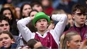 17 March 2025; A Presentation College Athenry supporter looks on during the Masita GAA Hurling Post Primary Schools Croke Cup final match between Presentation College Athenry of Gaway and CBS Thurles of Tipperary at Croke Park in Dublin. Photo by Piaras Ó Mídheach/Sportsfile