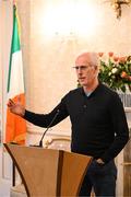 15 March 2025; Mick McCarthy of the Republic of Ireland squad from the Italia 1990 FIFA World Cup during a visit to Áras an Uachtaráin in Dublin, hosted by President of Ireland Michael D Higgins. Photo by Stephen McCarthy/Sportsfile