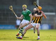 15 March 2025; Richie Reid of Kilkenny in action against Seamus Flanagan of Limerick during the Allianz Hurling League Division 1A match between Kilkenny and Limerick at UPMC Nowlan Park in Kilkenny. Photo by Sam Barnes/Sportsfile